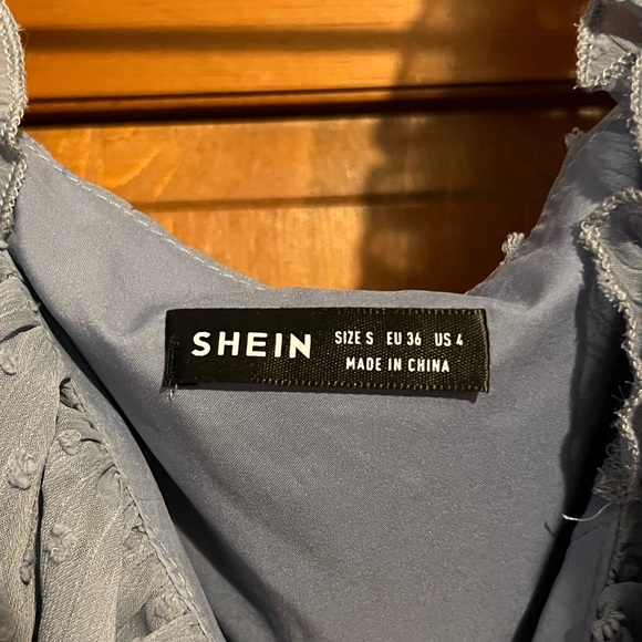 Blue Puffy Long Sleeve Crop Top Size Small from Shein - Picture 6 of 6